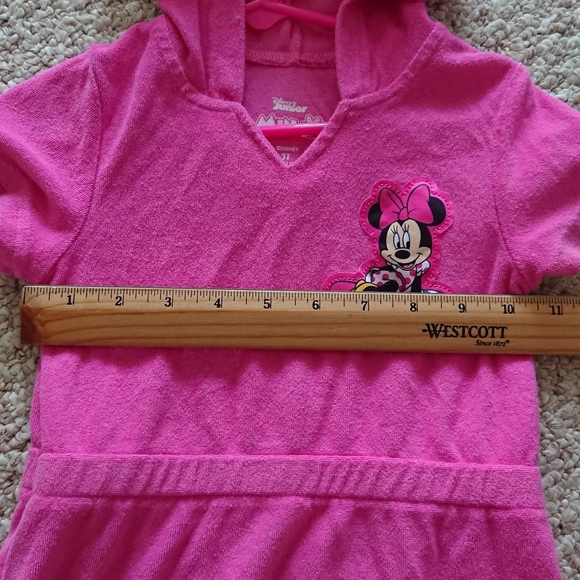 Disney Minnie Mouse Hooded Terry Swimsuit Cover-Up with Ears Zip-Up Robe SIZE 3T - Picture 7 of 9